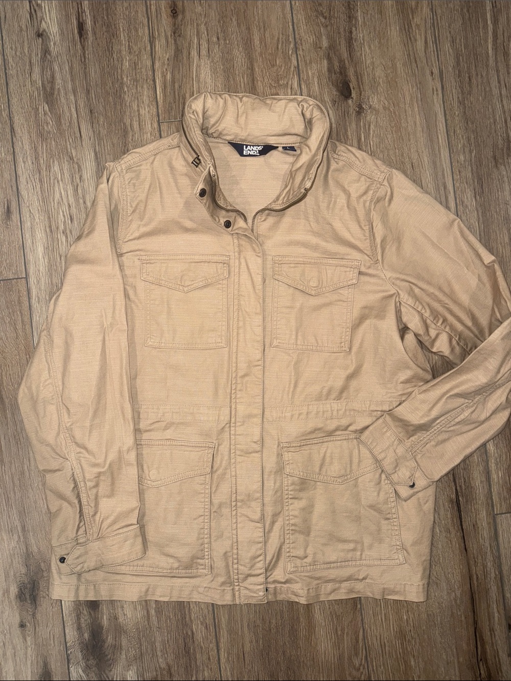 Lands' End Woman’s Beige/Tan Field Utility Barn Jacket. Fall must have!!